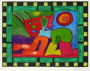 Clemens Briels - Zeefdruk, Gato - Ingelijst kopen? Bied vanaf 1!