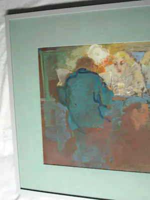 Peter Polderman - Ingelijst , Tempera , In het Café 1 – 1990 - Lijst, 78 x 97 cm kopen? Bied vanaf 150!