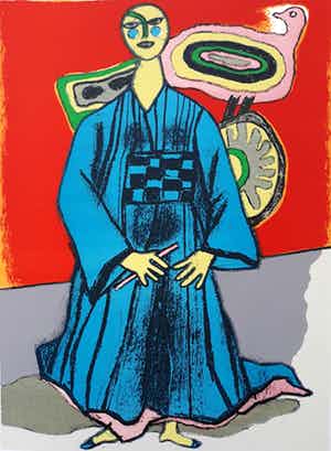 Corneille - La magicienne, litho (ingelijst) verkocht voor € 195!