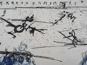 Salvador Dali - De Blauwe Ruiters, originele gravure kopen? Bied vanaf 200!