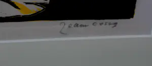 Jeanne Bieruma Oosting - Ingelijste houtsnede: gele vogel kopen? Bied vanaf 399!