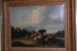 Jan Kobell (III) - Landschap met koeien kopen? Bied vanaf 4000!