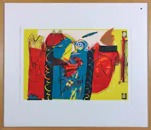 Pieter Vermeulen - Zeefdruk, Spaanse vaas - Ingelijst verkauft für € 40!