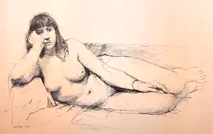 Aat Veldhoen - Diny, naakt, rotaprent - Gratis verzending! verkocht voor € 50!