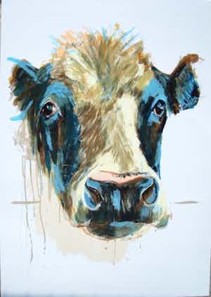 Theo Onnes - Koe zeefdruk verkocht voor € 199!