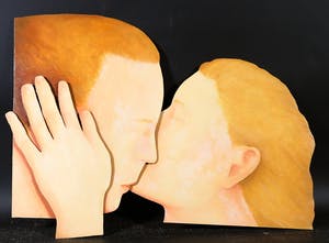 Arja van den Berg - Olieverf op Zink, Een kus kopen? Bied vanaf 250!