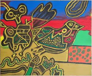Corneille - Lithograph: 'Oiseau Cobra - Grande lithographie signee' (1999). kopen? Bied vanaf 260!
