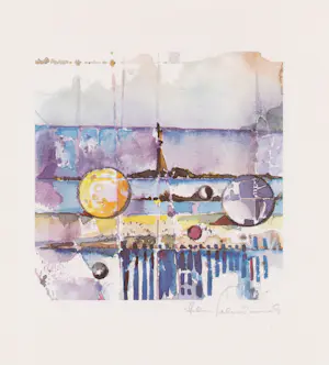 Wolf Bauer - e.a: zes handgesigneerde zeefdrukken: Abstracte Composities kopen? Bied vanaf 35!