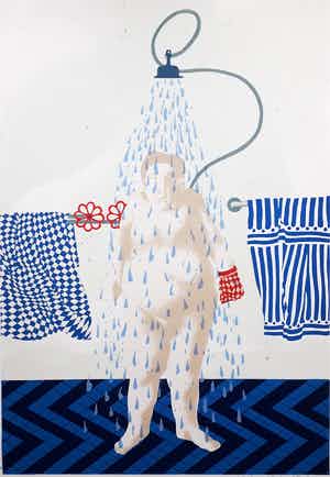 Geert Mols - gesigneerde Zeefdruk - Douche verkocht voor € 55!