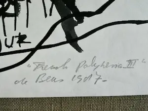 Jan de Beus - Inktekening "French Polynesia III kopen? Bied vanaf 40!