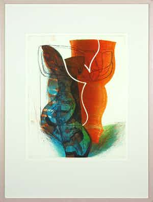 Hans Vredegoor - Kleurenets en aquatint, Tweespraak - Ingelijst verkocht voor € 1!