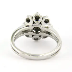 18k gouden ring met parel en erom heen single cut geslepen diamant tot. 0.04ct kopen? Bied vanaf 485!