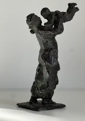 Frank Letterie - Bronzen sculptuur | 'Moeder en kind' | 1989 kopen? Bied vanaf 375!