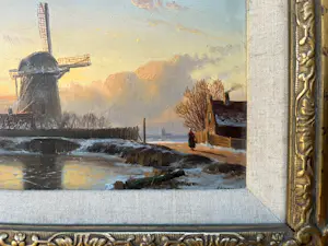 AcheterAnton Karssen - Winters landschap met vrouw op een pad bij een molen? Enchérissez de 390!