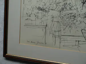 Piet Klaasse - Ingelijste litho (of tekening?) , Mea Sjearim Jerusalem - 1966 kopen? Bied vanaf 50!