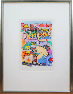 Pim van Halem - "Busy bus C" | Zeefdruk op papier p.p. kopen? Bied vanaf 55!