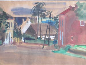 Hein Stork - Frans dorpsgezicht - Gemengde techniek kopen? Bied vanaf 45!