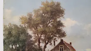 Albert Temming - Landschap met vrouw en kar, koeien en boerderij kopen? Bied vanaf 200!