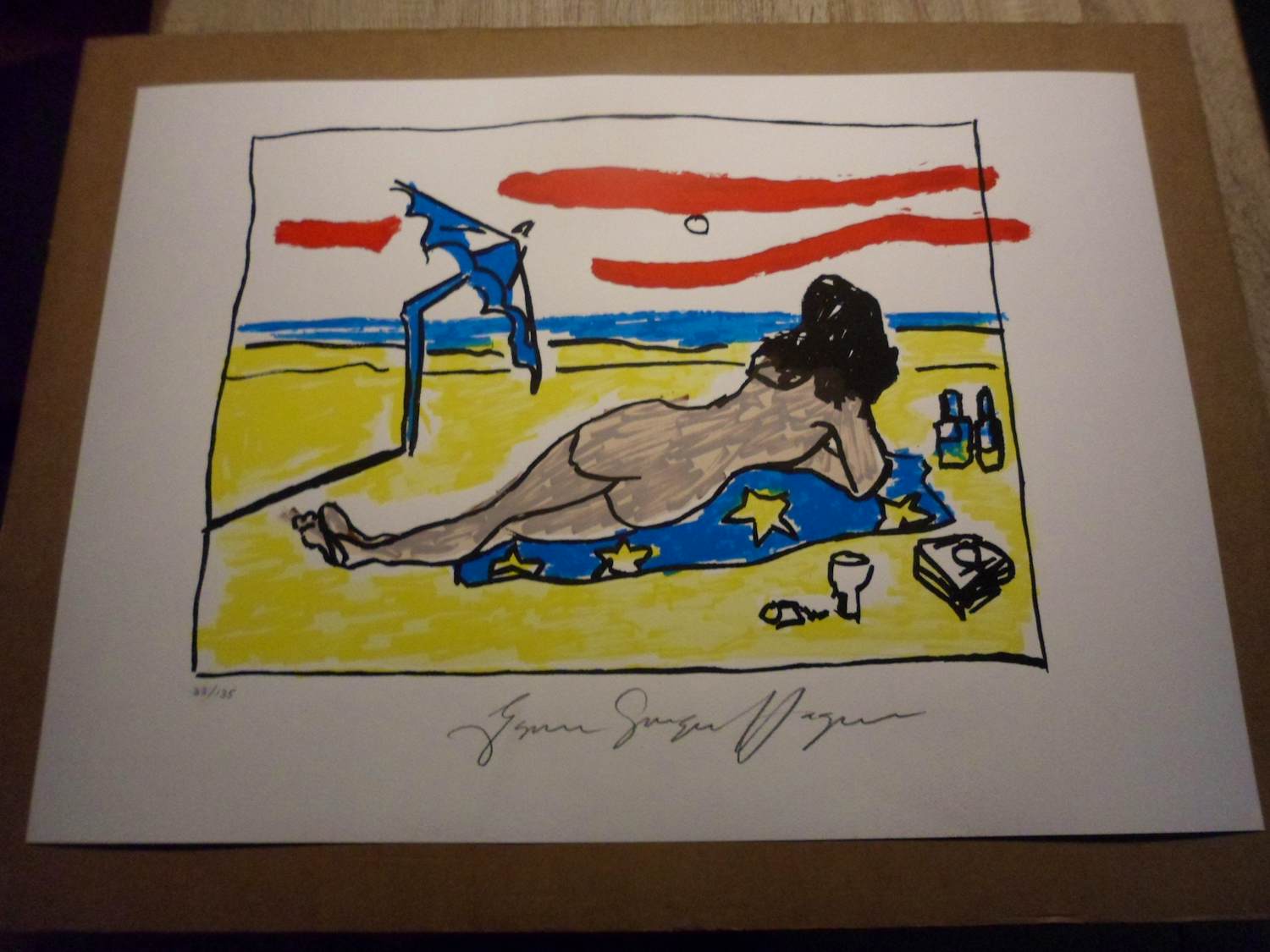 Espen Hagen - Zeefdruk, "Beach ". kopen? Bied vanaf 40!