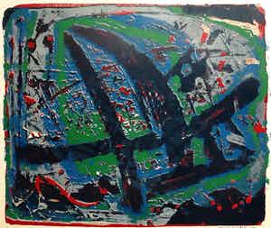 Wim Motz - Abstracte compositie, litho verkocht voor € 35!