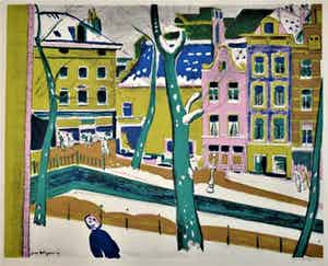 Jan Wiegers - Stadsgezicht Achterburgwal verkocht voor € 150!