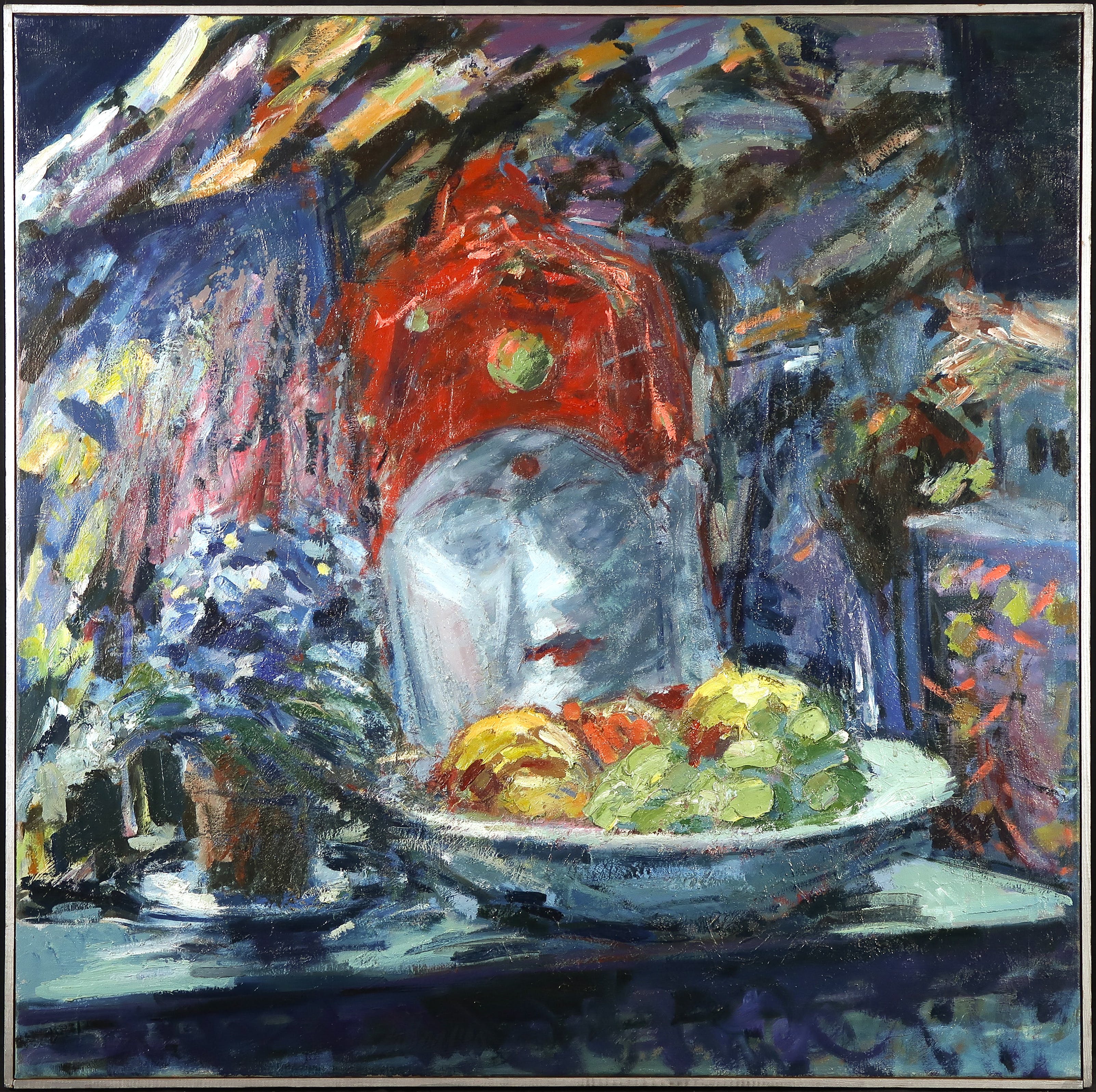 Toon de Haas - Olieverf op doek, Stilleven met fruit en beeld - Ingelijst (Groot) kopen? Bied vanaf 300!