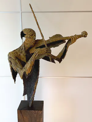 Jacques Van Den Abeele - Violonist, bronzen beeld (groot, zwaar) kopen? Bied vanaf 2750!
