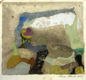 Henri Plaat - Gouache, Zonder titel verkocht voor € 35!