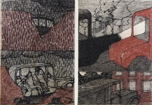 Aad van Houwelingen - Collage op doek, Open notitie no. 2 kopen? Bied vanaf 1!