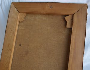 Niet of onleesbaar gesigneerd - Olieverf op doek, Vrouw met bloemetjeshoed – 100 x 30 cm - oud kopen? Bied vanaf 1!