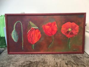 Niet of onleesbaar gesigneerd - C3280-1 - Studie naar klaprozen kopen? Bied vanaf 10!