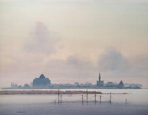 Gerrit Neven - Avondstemming - prachtige aquarel in originele lijst kopen? Bied vanaf 350!