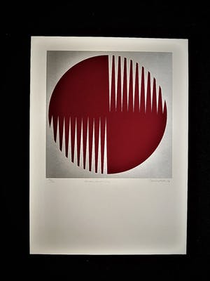 Rob Schotman - Intrigerend jaren 60 PoP Art Litho - variaties op een cirkel - gesigneerd kopen? Bied vanaf 10!