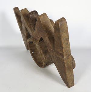 Kwele - Hout, Masker gedecoreerd met gezichten kopen? Bied vanaf 1!