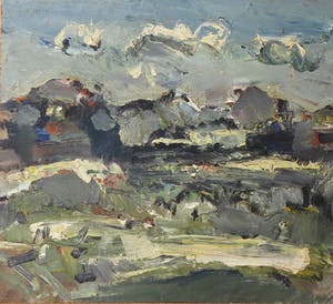 Fons de Kok - Olieverf op paneel, Landschap no. 5 - Ingelijst kopen? Bied vanaf 50!