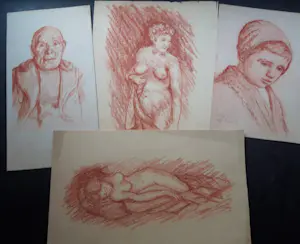 Matthijs Hage - 4 tekeningen kopen? Bied vanaf 50!