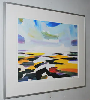 Eddy Sikma - Waddenzee - zeefdruk - zuurvrij ingelijst kopen? Bied vanaf 100!