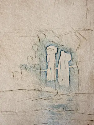 Jan Montyn - in 1982 gemaakte Ets & Aquatint - landschap met figuren - kleine oplage (30) kopen? Bied vanaf 63!