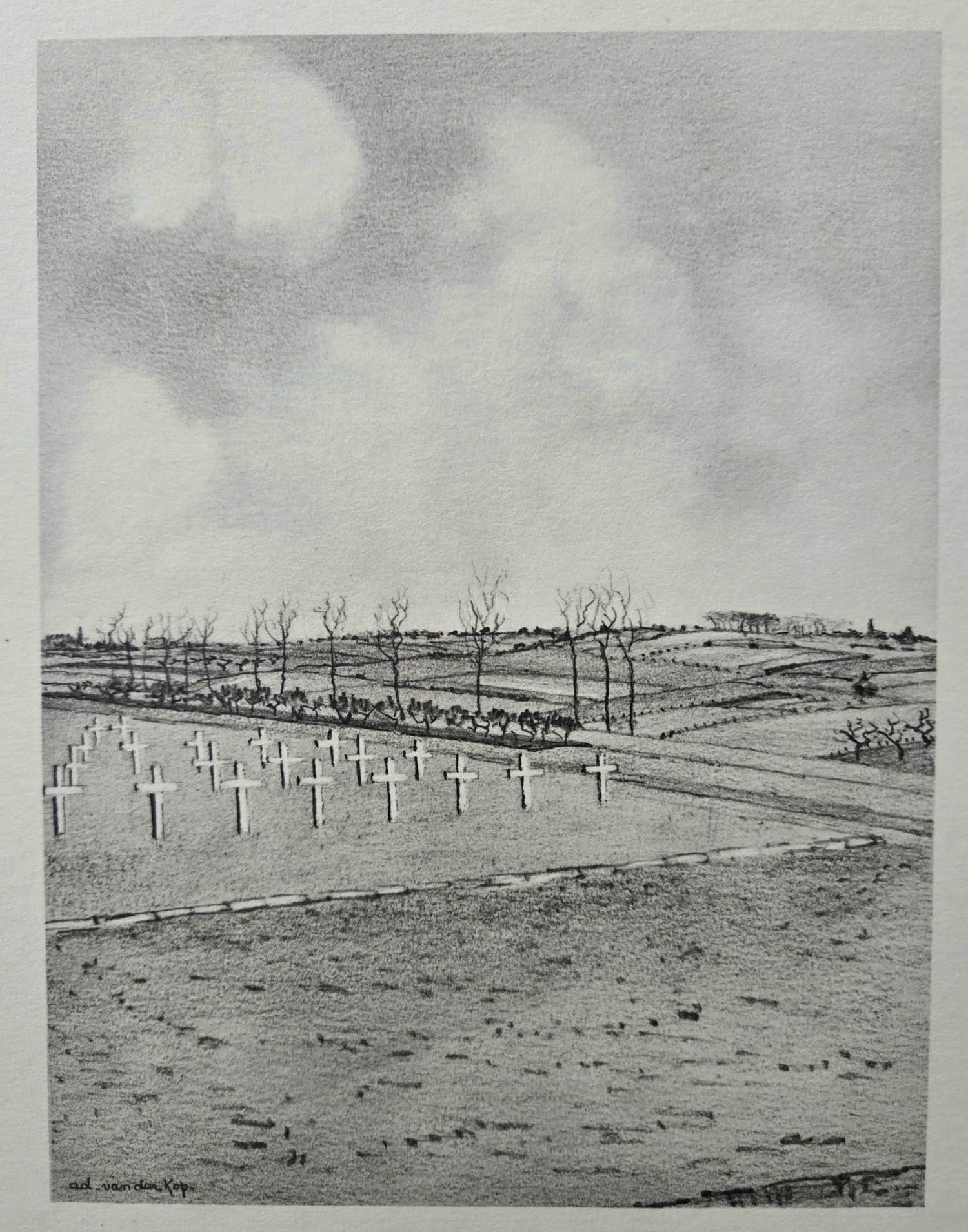 Ad van der Kop - Begraafplaats Margraten. Uit de serie Mooi Limburg. kopen? Bied vanaf 49!