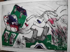 Hannes Postma - "Hors series" handgekleurde Ets -1966 - "twee armlengten" kopen? Bied vanaf 45!