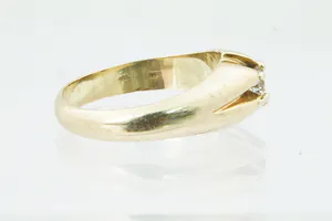 Fraaie  geel-gouden (14 krt) & diamanten (ca. 0.40ct) H/VS unisex solitair-ring kopen? Bied vanaf 470!