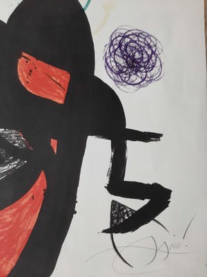 Joan Miro - L'Aïeule des 10,000 Âges, grote, zeldzame handgesigneerde litho kopen? Bied vanaf 3500!