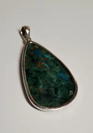 Nieuwe Zilveren Hanger met betoverde  Chrysocolla druppel kopen? Bied vanaf 95!