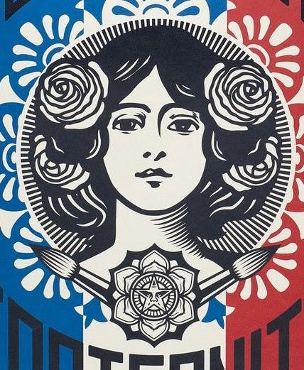 Shepard Fairey - Litho - LIBERTÉ, ÉGALITÉ, FRATERNITÉ - gesigneerd kopen? Bied vanaf 119!