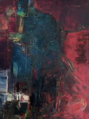 Silvin Bronkart - Seltenes abstraktes Ölgemälde auf Leinwand aus dem Jahr 1961 „Connivence“ kopen? Bied vanaf 1900!