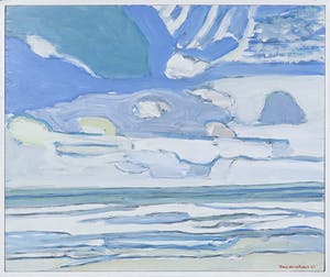 Paul Overhaus - Acryl op paneel, Groene wolk - Ingelijst kopen? Bied vanaf 50!