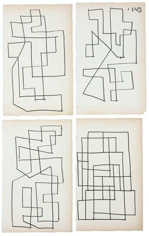 Siep van den Berg - Lot van vier abstracte composities kopen? Bied vanaf 1!