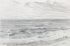 Paul Overhaus - Potloodtekening, Zee - Ingelijst kopen? Bied vanaf 50!