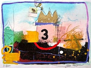 Theo Koster - The Sky is the limit - Gemengde techniek Acryl, Collage en grafiek - Ingelijst kopen? Bied vanaf 1!