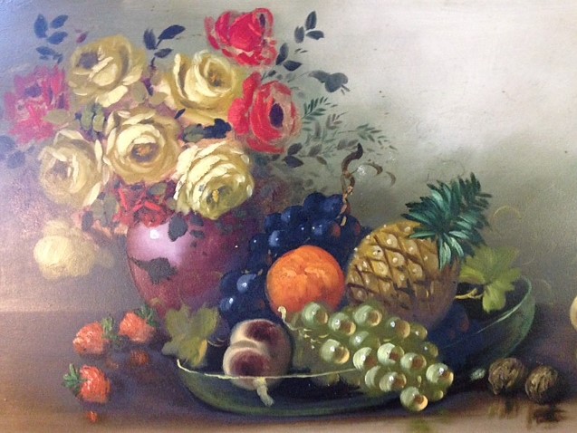 Tilly Moes - Stilleven: bloemen en fruit kopen? Bied vanaf 75!